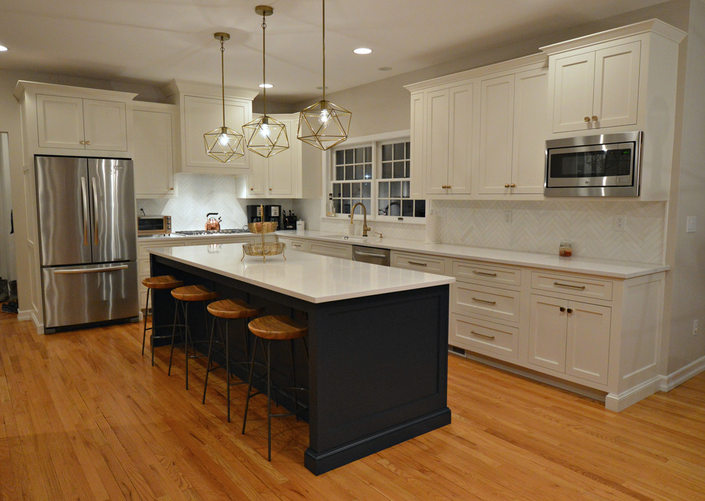 Chappaqua NY Custom White & Navy w/ Honey Bronze