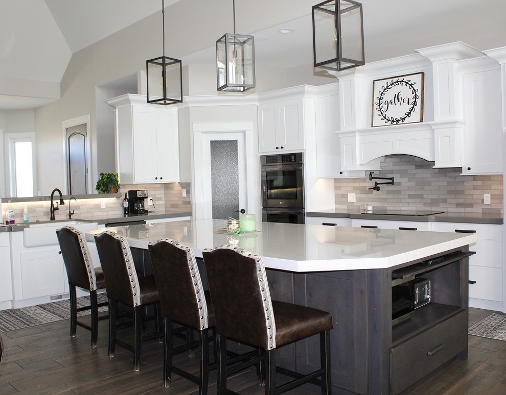 Inspiration for a timeless kitchen remodel in Other with an island