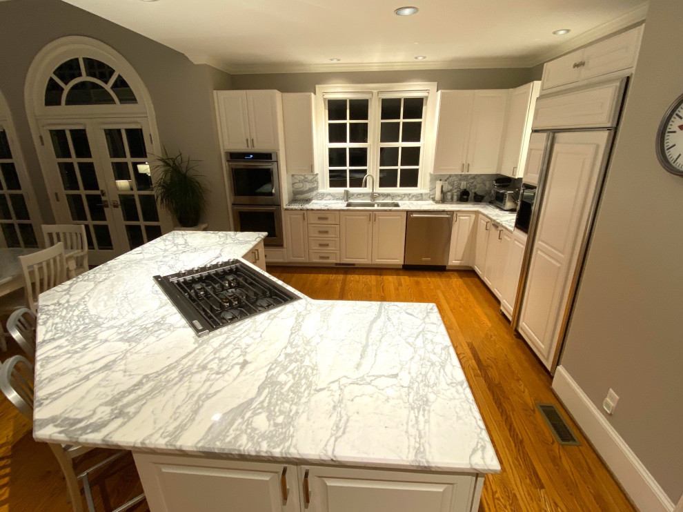 Charlotte Kitchen Remodel Calacatta Waimea Marble Kitchen