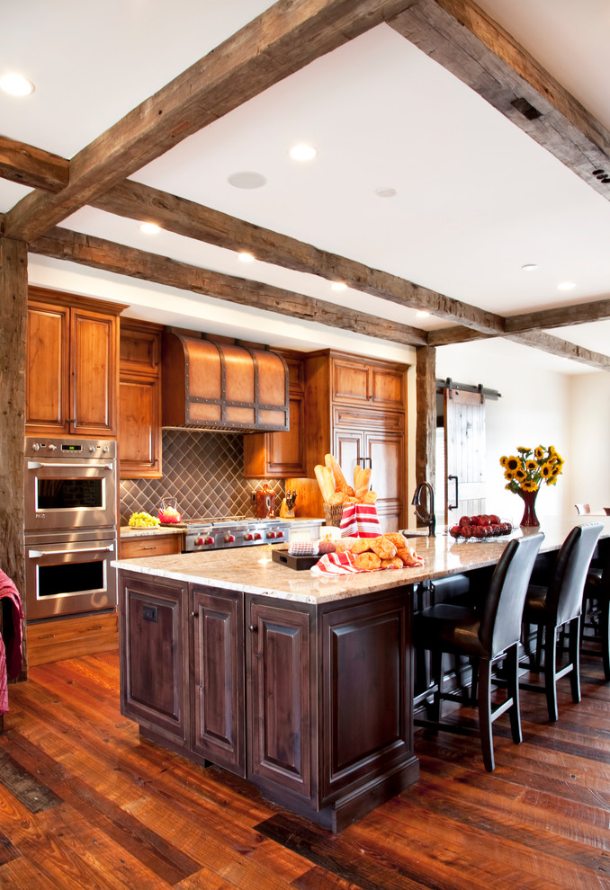 Inspiration for a timeless kitchen remodel in Charleston with paneled appliances