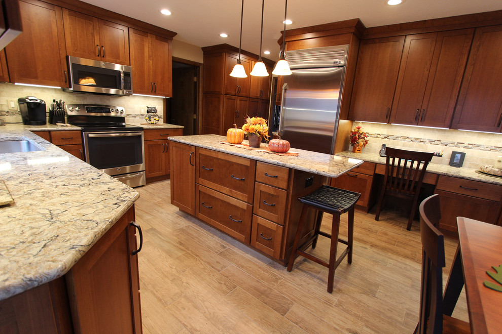 Cherry Cabinets with Quartz Countertop ~ Strongsville, OH #1