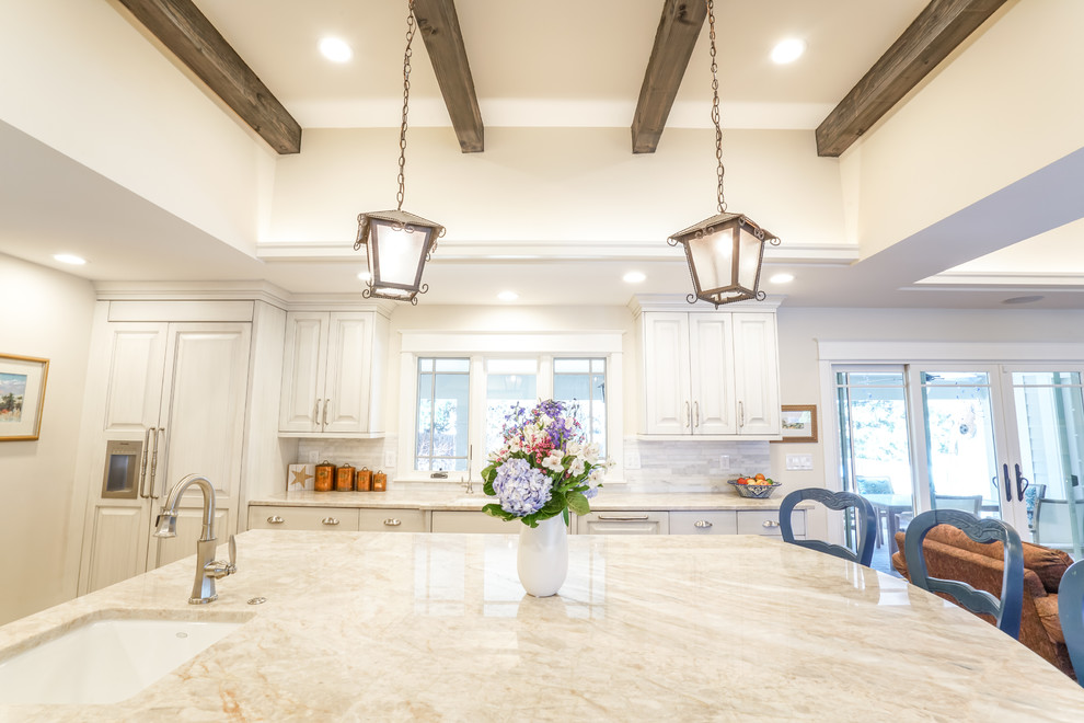 Cherry Hills Kitchen remodel with blue accents Traditional