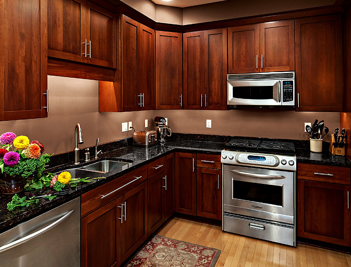 Cherry Cabinets Kitchen Houzz