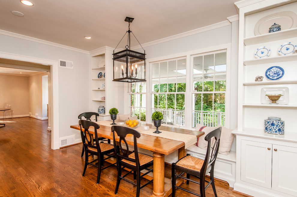 Inspiration for a large timeless medium tone wood floor kitchen/dining room combo remodel in DC Metro