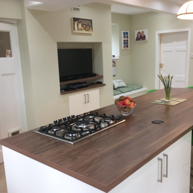 chimney breast, after Contemporary Kitchen Manchester by