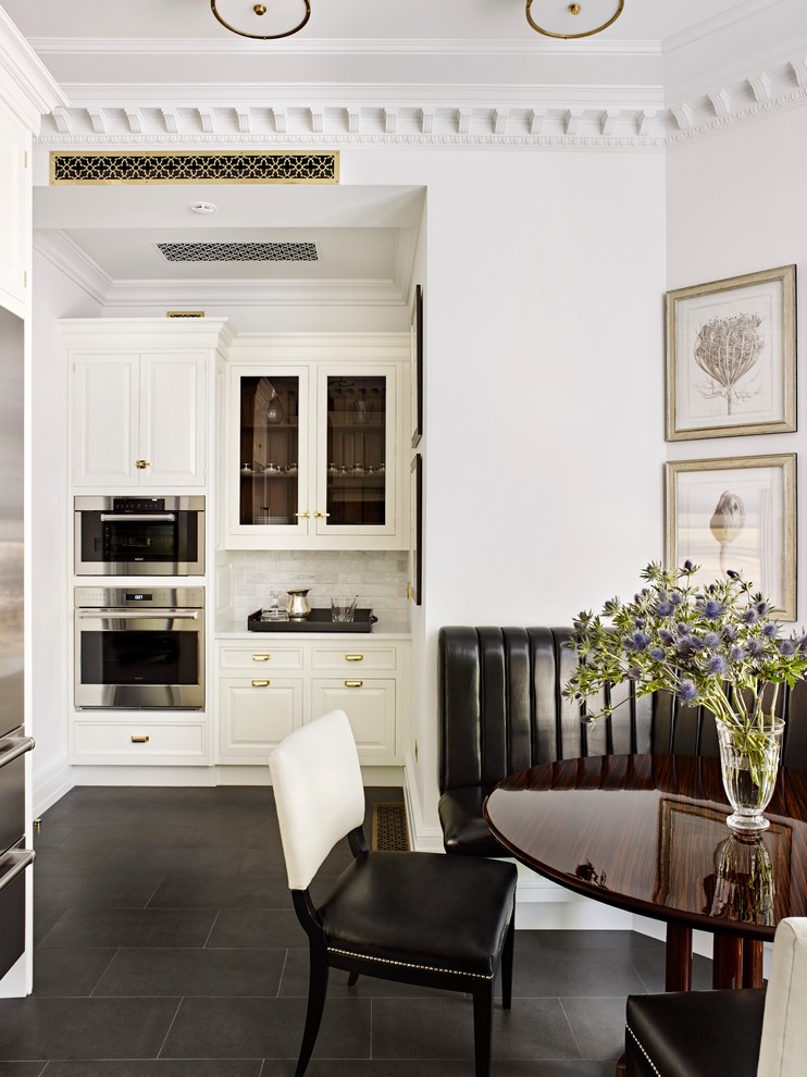 Inspiration for a transitional kitchen remodel in Moscow
