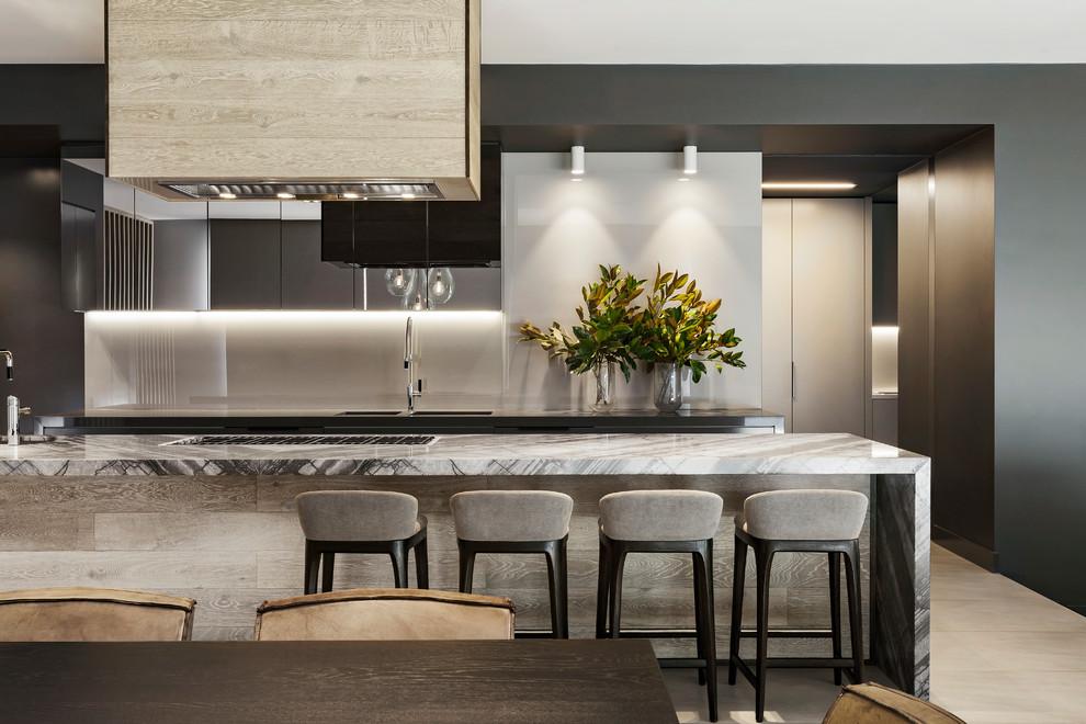 Example of a trendy kitchen design in Melbourne