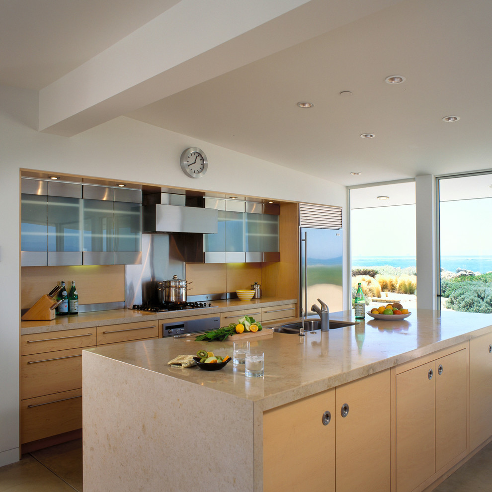 Example of a beach style kitchen design in Santa Barbara