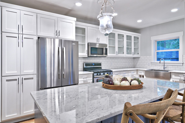Classic Gray And White Kitchen Craftsman Kitchen Austin By Avenue B Development Houzz