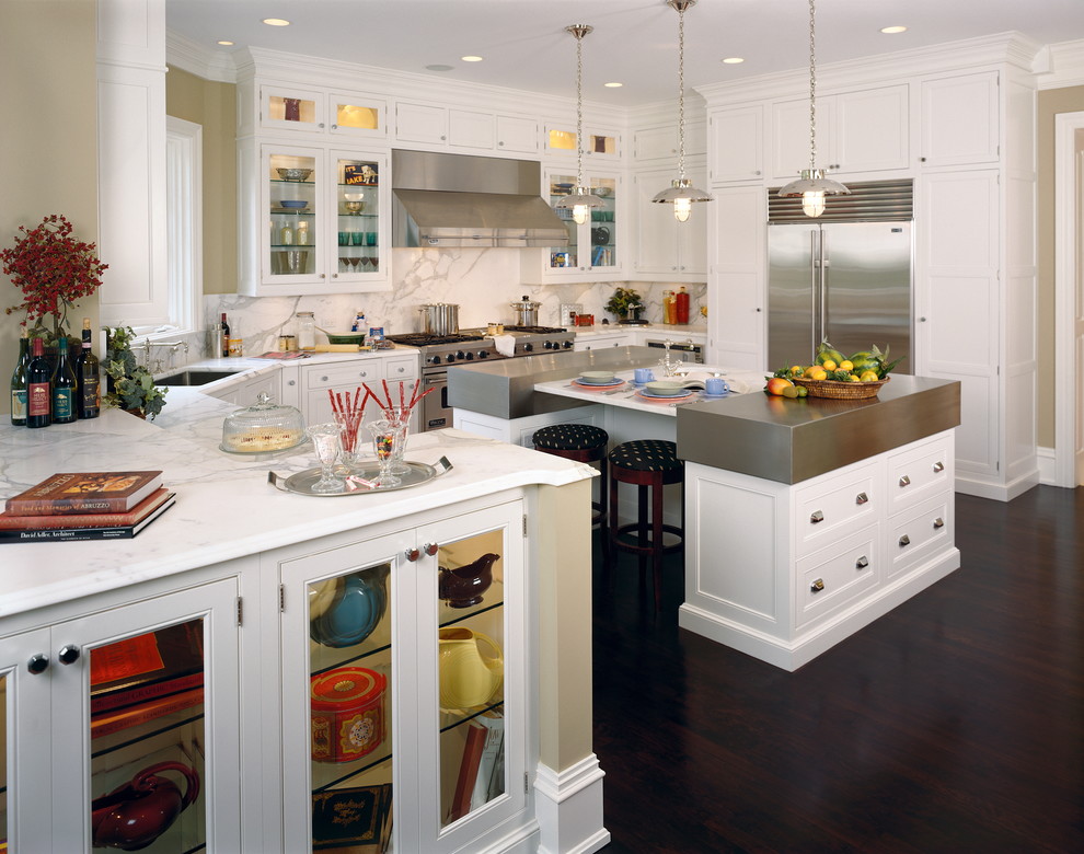 Classic North Shore Home with White Inset Kitchen Transitional