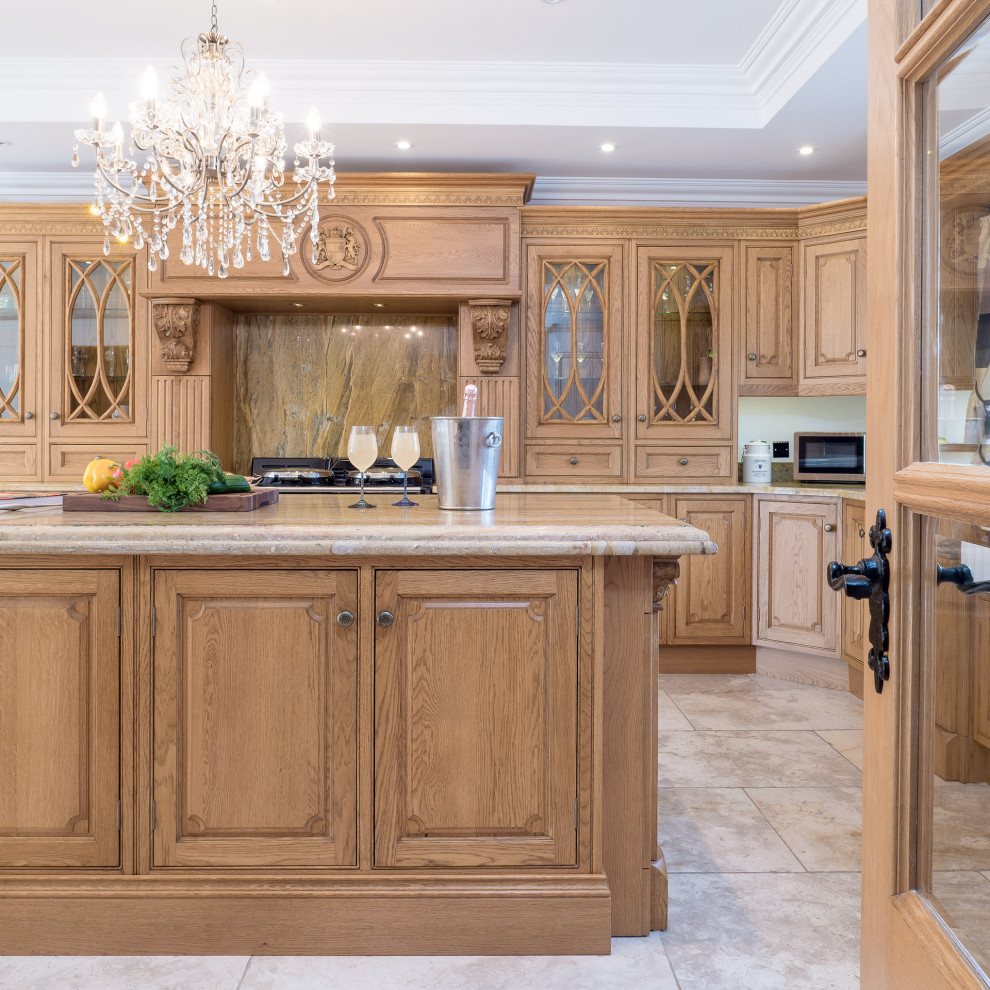 Design ideas for a large victorian kitchen in Essex with an island.