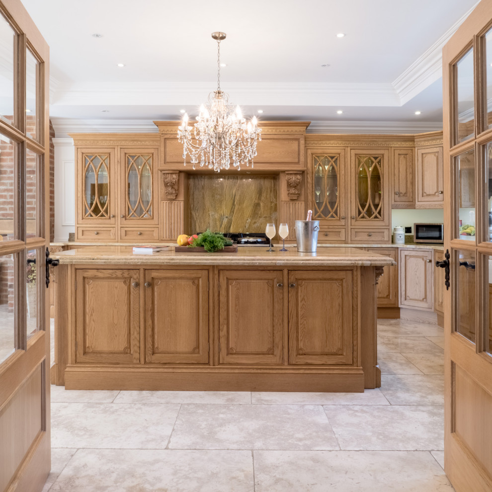 Photo of a large victorian kitchen in Essex with an island.