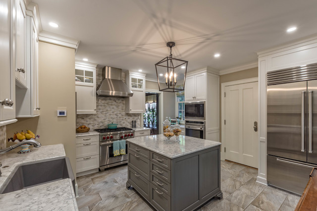 Classic White & Gray Kitchen - Traditional - Kitchen - New York - by