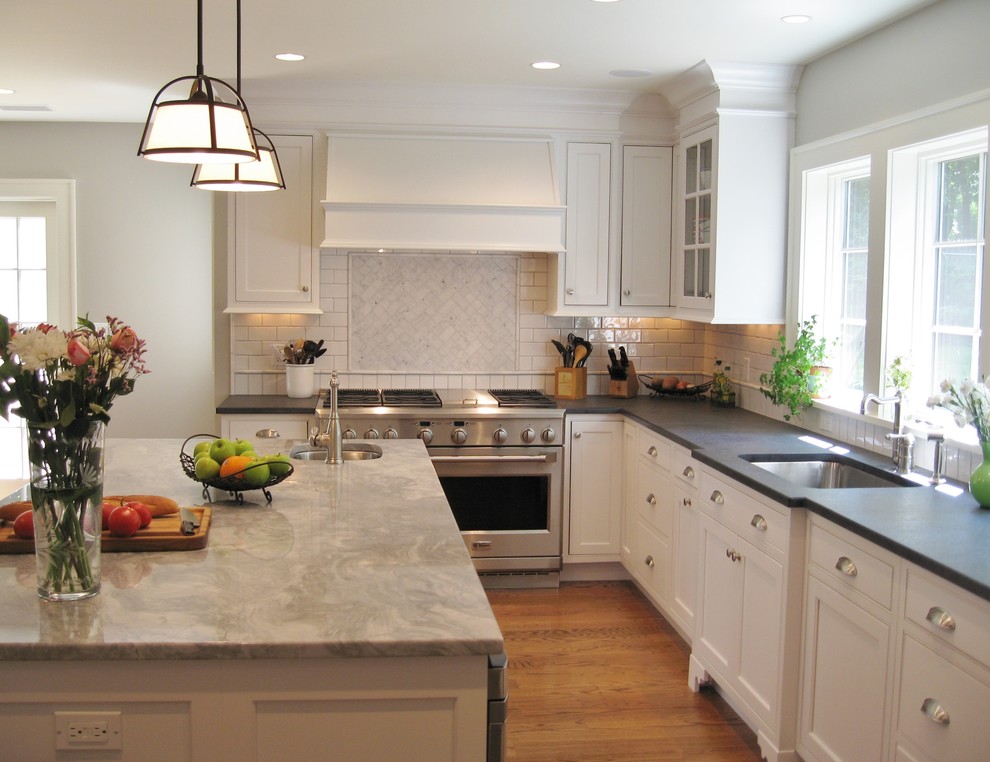 Classic White Inset Kitchen in Larchmont Kitchen New York by