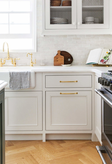 clé zellige in weathered white used in emily henderson's own kitchen ...