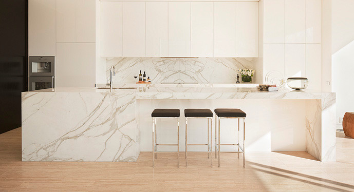 Inspiration for a contemporary kitchen remodel in Melbourne