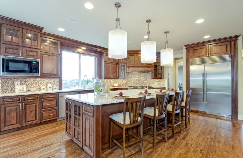 Elegant kitchen photo in Seattle