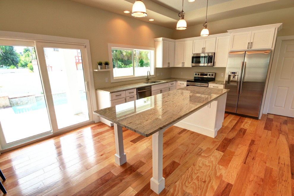 This is an example of a coastal kitchen in Tampa.