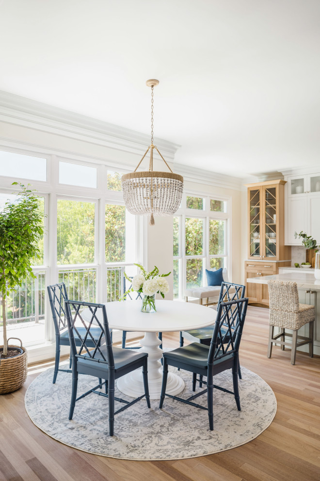 This is an example of a beach style dining room in Charlotte.