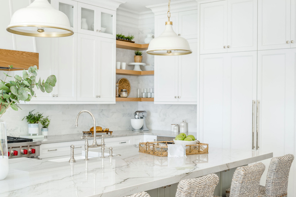 Design ideas for a beach style kitchen in Charlotte.