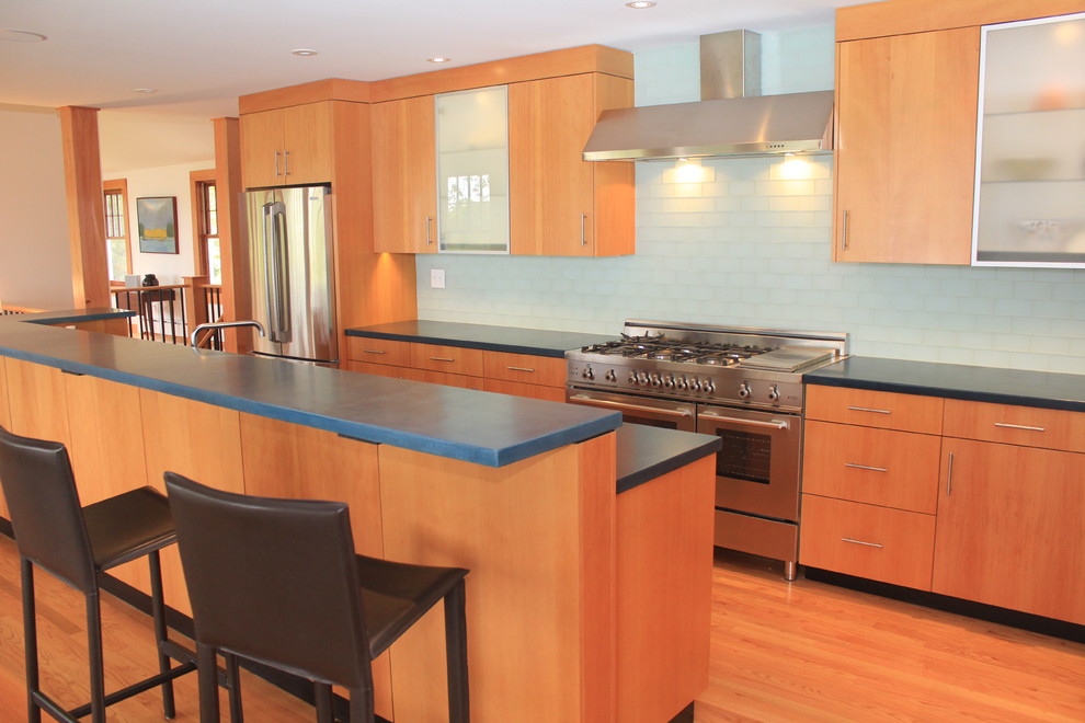 Photo of a contemporary kitchen in Boston.