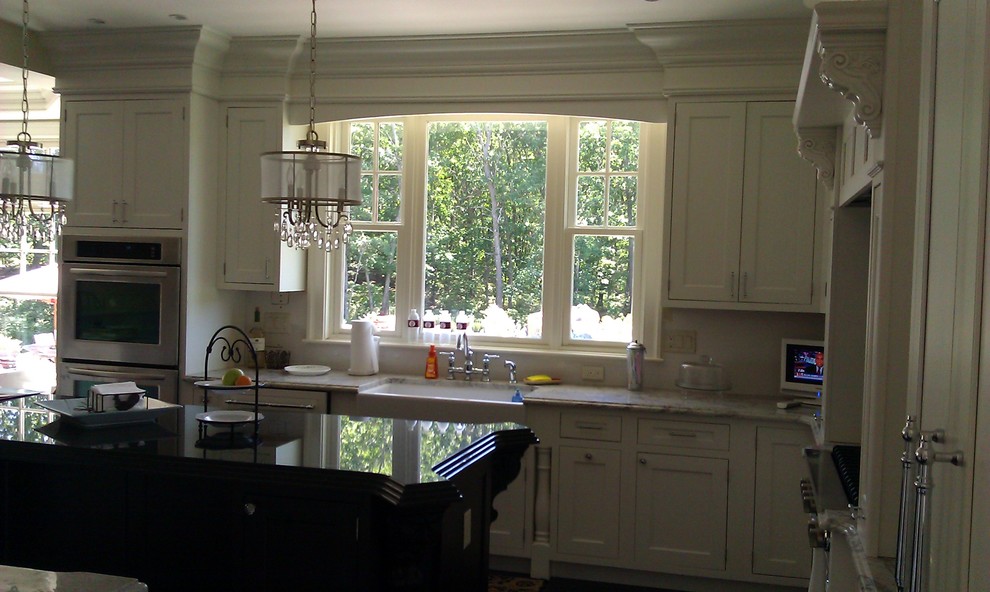 Coastal White French Country Kitchen - Traditional ...