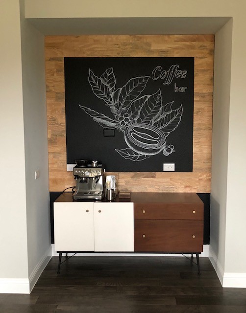 Coffee Bar Accent Wall Modern Kitchen Dallas by BH Construction