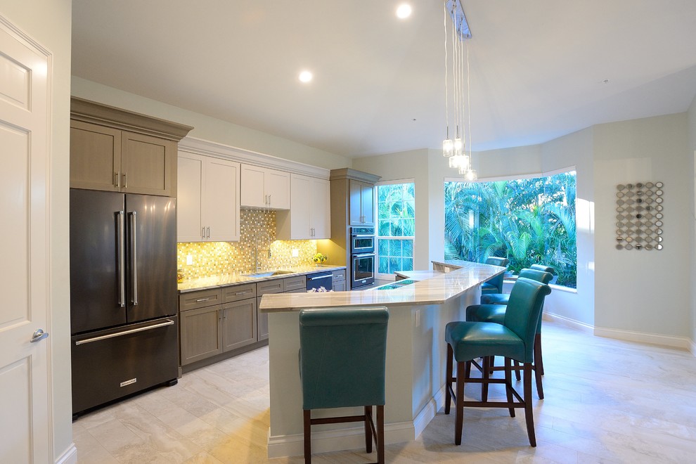Example of a beach style kitchen design in Other