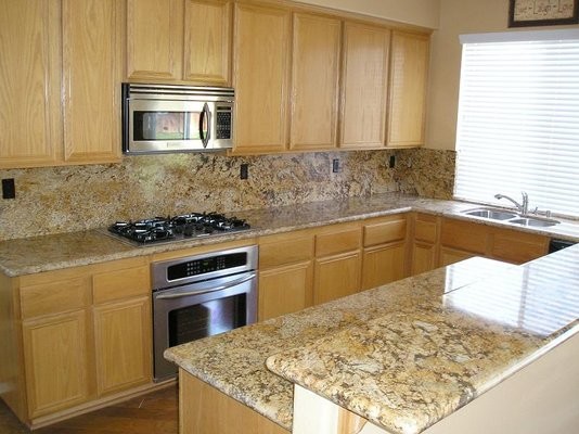Colonial Gold Granite Kitchen Counter - Kitchen - New York - by Fiorano ...