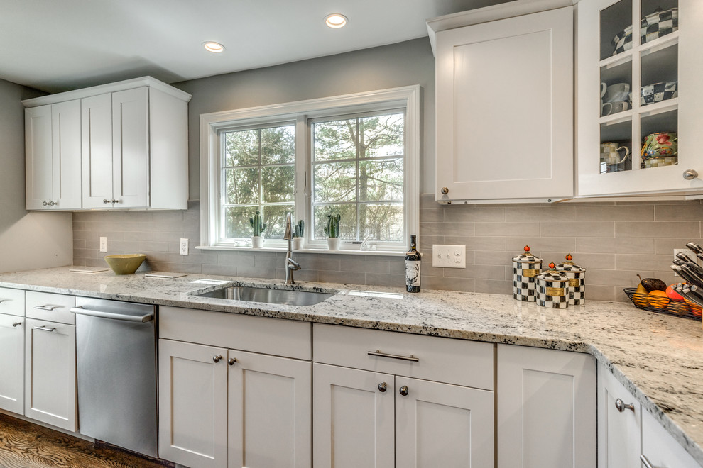 Colonial White Granite Traditional Kitchen in Lexington, MA ...