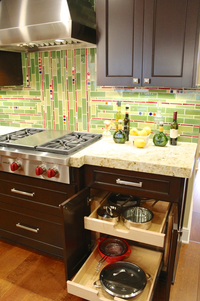 Colorful and Elegant Cypress Home Remodel Transitional Kitchen