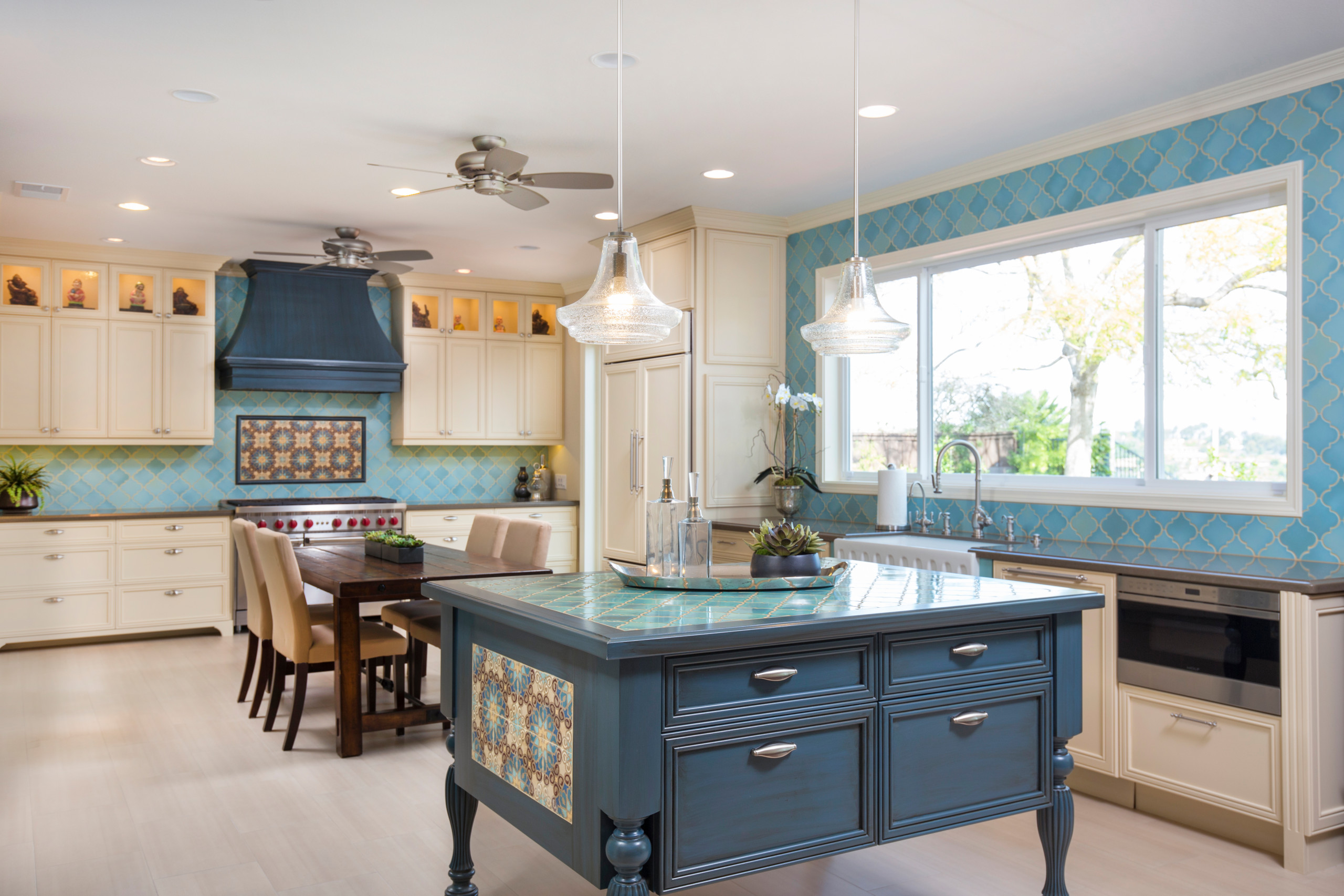 75 Mediterranean Kitchen with Blue Cabinets Ideas You'll Love