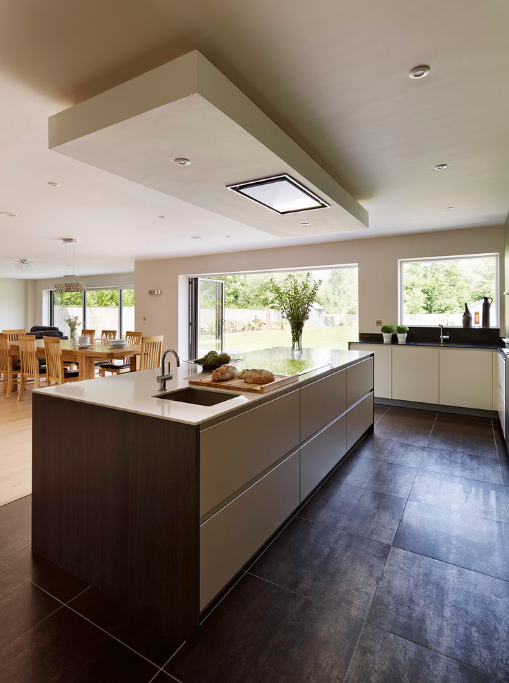 This is an example of a contemporary kitchen in Essex.
