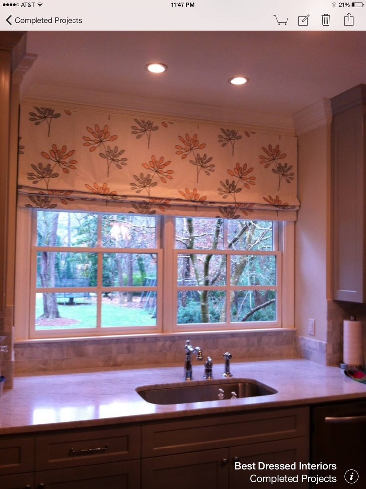 Complete projects Roman shades and valances Modern Kitchen