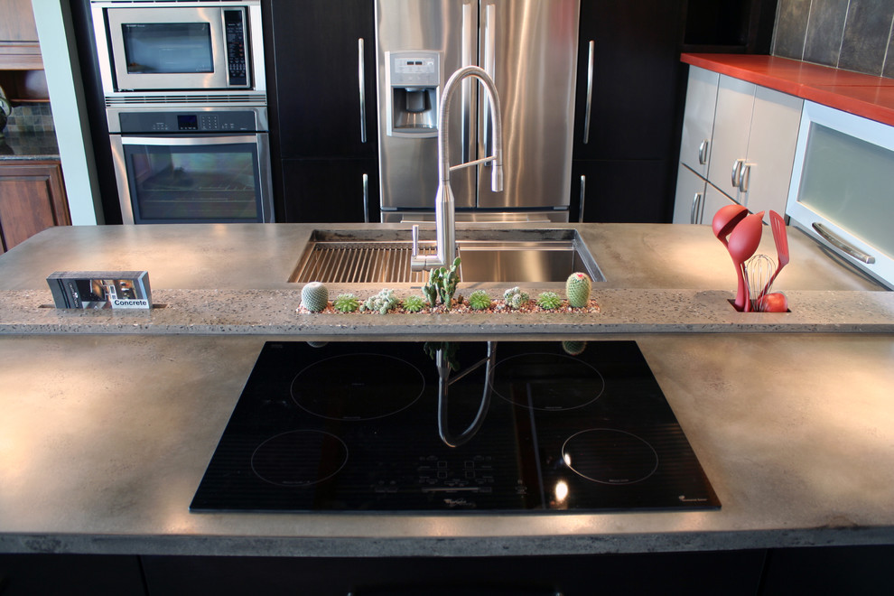 Concrete Countertop / Concrete Ledge Contemporary Kitchen
