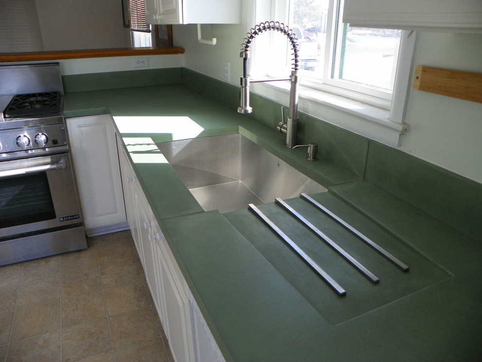 concrete kitchen countertops Contemporary Kitchen Denver by