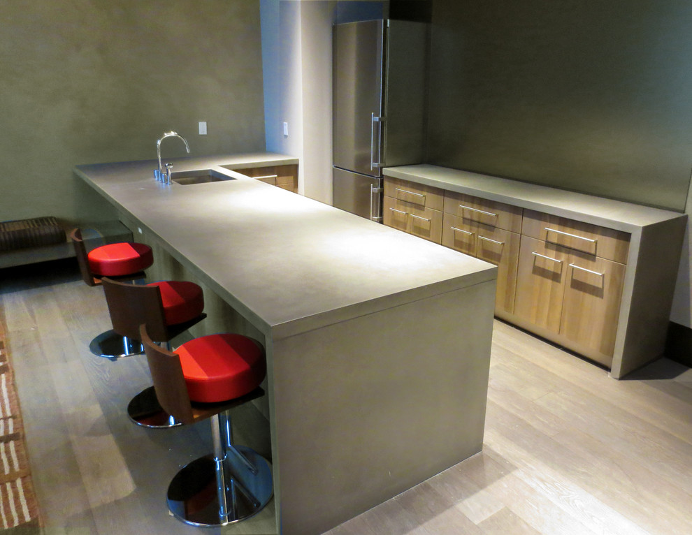 Concrete Kitchen WrapCountertop - Contemporary - Kitchen - New York ...