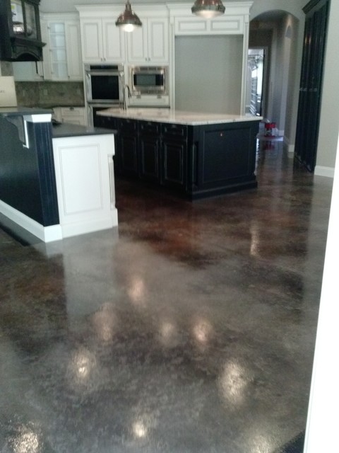 stained concrete floors kitchen