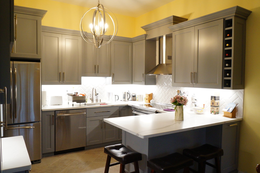 Condo Kitchen In Gray Modern Kitchen Boston By Taylor Made Cabinets Leominster Ma