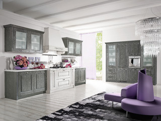 Cucina shabby-chic style con ante grigie : Foto e Idee per Ristrutturare e  Arredare - Febbraio 2024