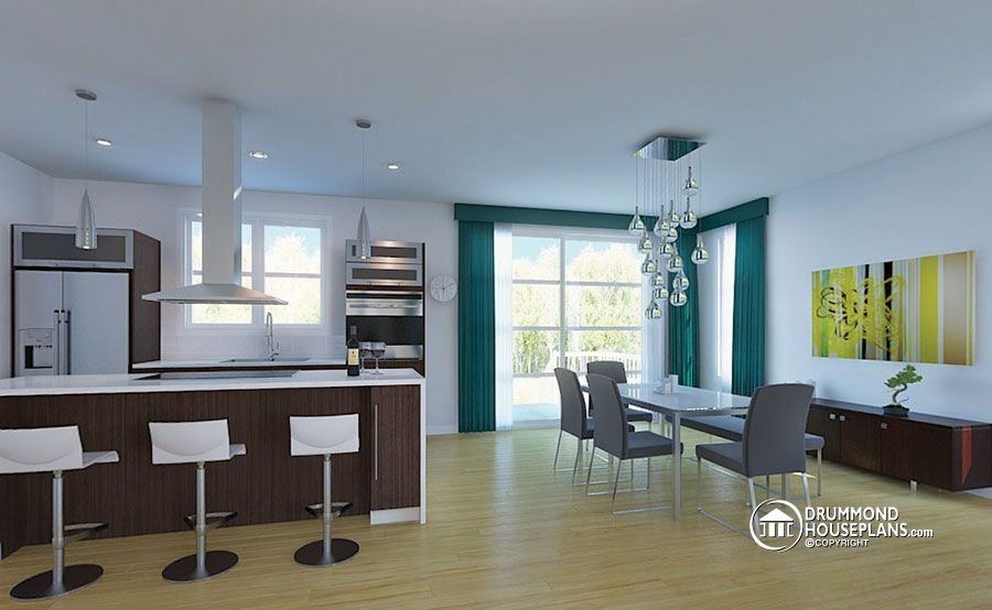Foto di una grande cucina design con ante in legno bruno, top in marmo, paraspruzzi bianco, elettrodomestici in acciaio inossidabile e parquet chiaro