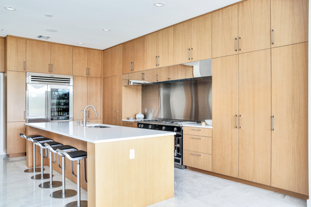 Contemporary Custom Rift Oak Contemporary Kitchen Tampa