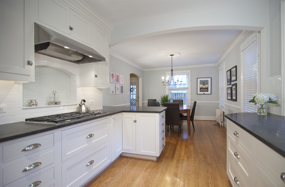 Kitchen - traditional kitchen idea in DC Metro with white cabinets