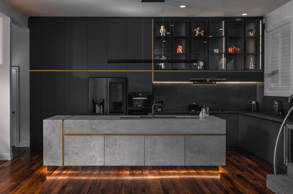 Example of a trendy kitchen design in Christchurch
