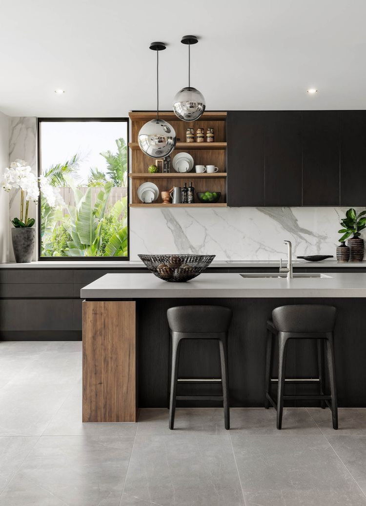 Black Shaker Kitchen Cabinets Design Ideas
