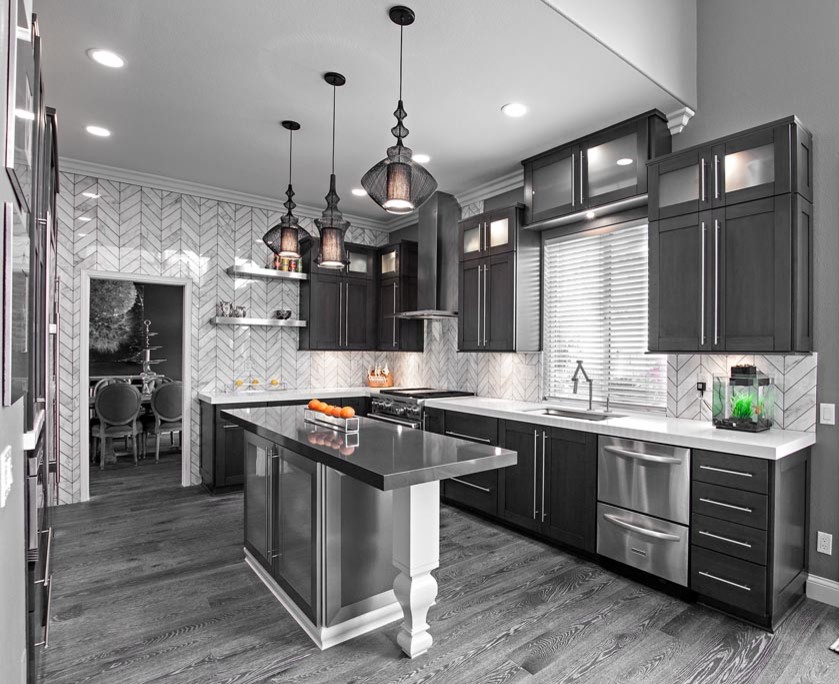 Inspiration for a contemporary kitchen remodel in Orange County
