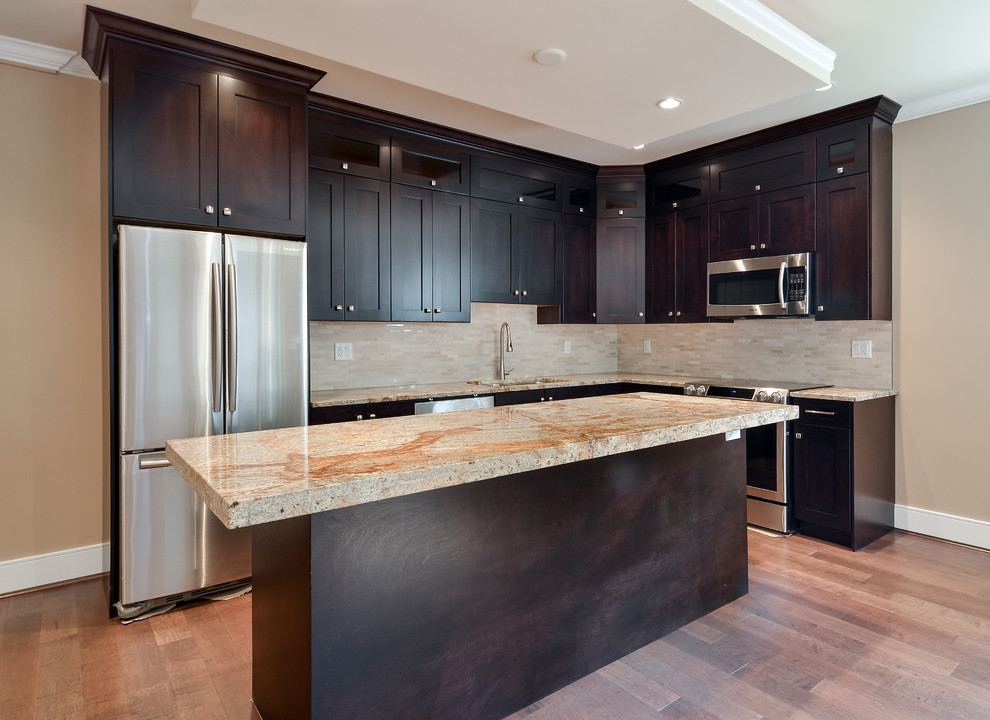 Contemporary Kitchen Island With Shaker Style Cabinets Vancouver Contemporary Kitchen Vancouver By Atlas Custom Cabinets Ltd
