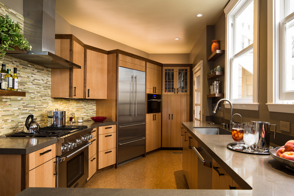 サンフランシスコにあるコンテンポラリースタイルのおしゃれなキッチン (シルバーの調理設備) の写真