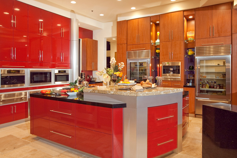 Photo of a contemporary kitchen in Las Vegas with stainless steel appliances.