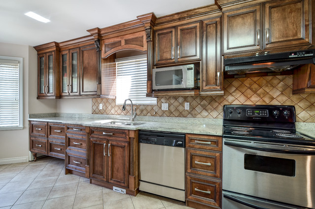 Contemporary kitchen with recessed-panel cabinets Vancouver - Modern ...